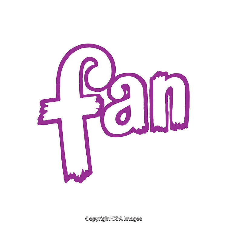 Purple Stylish Typography Design Representing the Word Fan