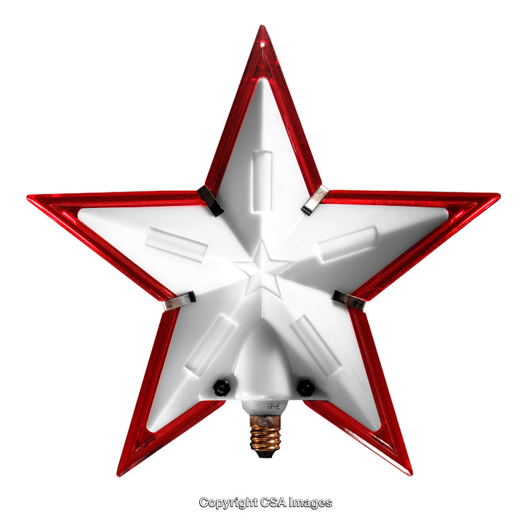 Red and White Star-Shaped Plastic Item for Decor or Ornamentation