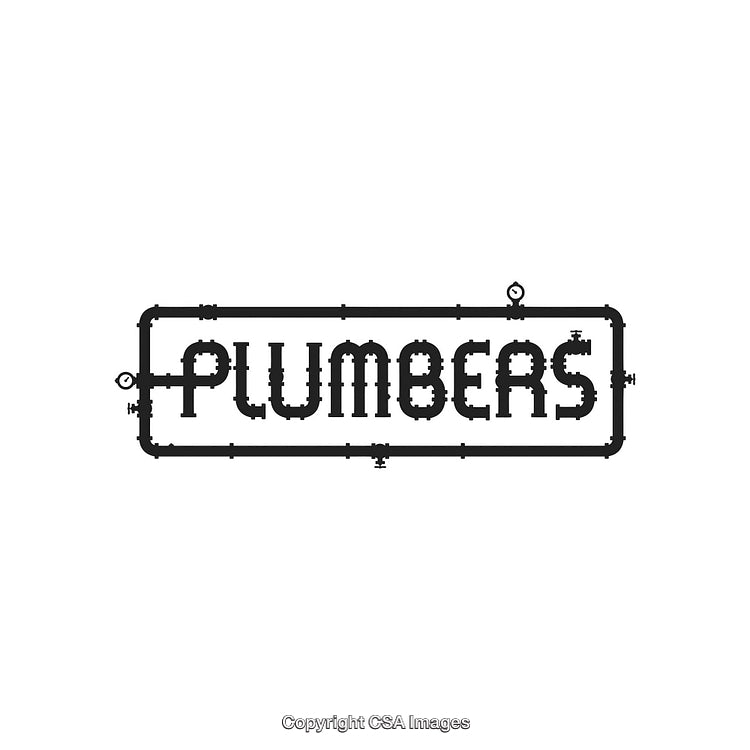 Plumber Pipe Logo With Creative Design Elements In Black and White Art