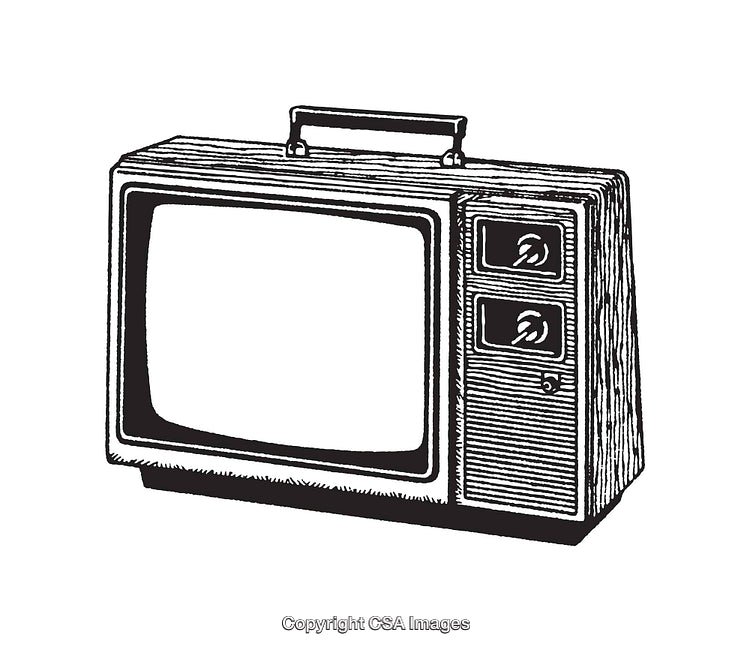 Hand-Drawn Illustration of a Vintage Television with Retro Style