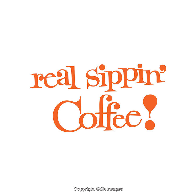 Retro Orange Typography Promoting Coffee with Unique and Playful Slogan Design