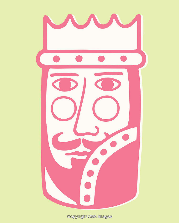 Colorful Line Art King Illustration with Regal Design Elements