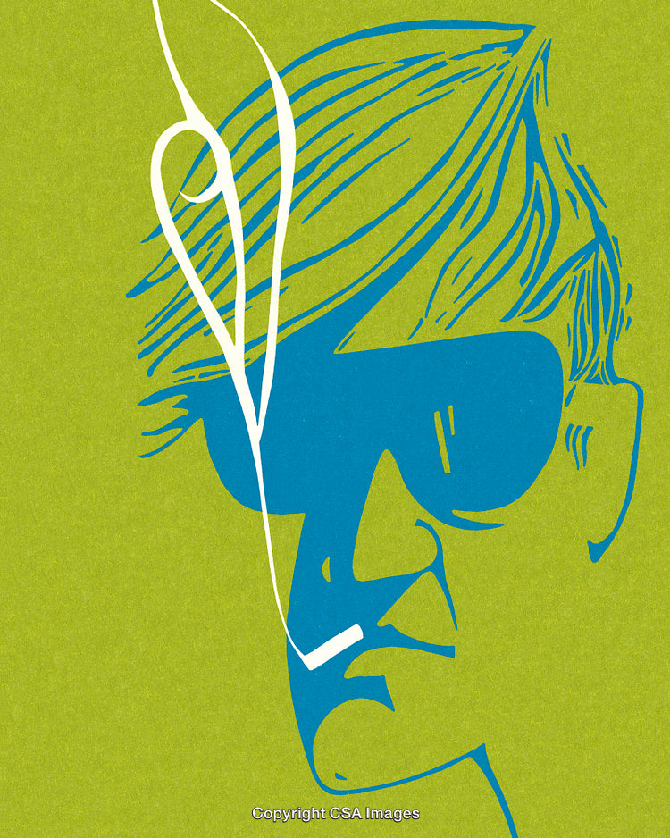 Minimalist Portrait of a Stylish Individual With Sunglasses and Cigarette