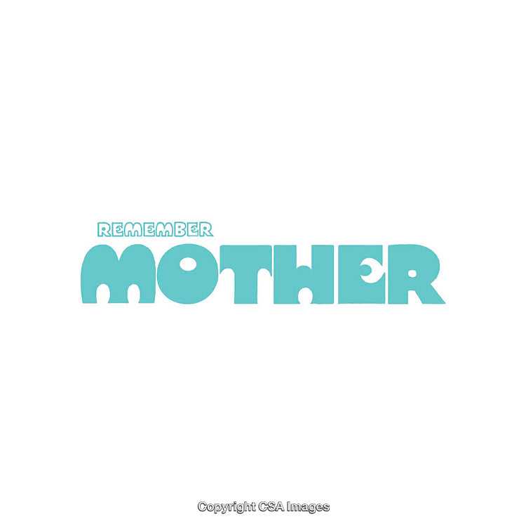 Minimalist Typography Featuring the Word 'Mother' in Blue Design with White Background