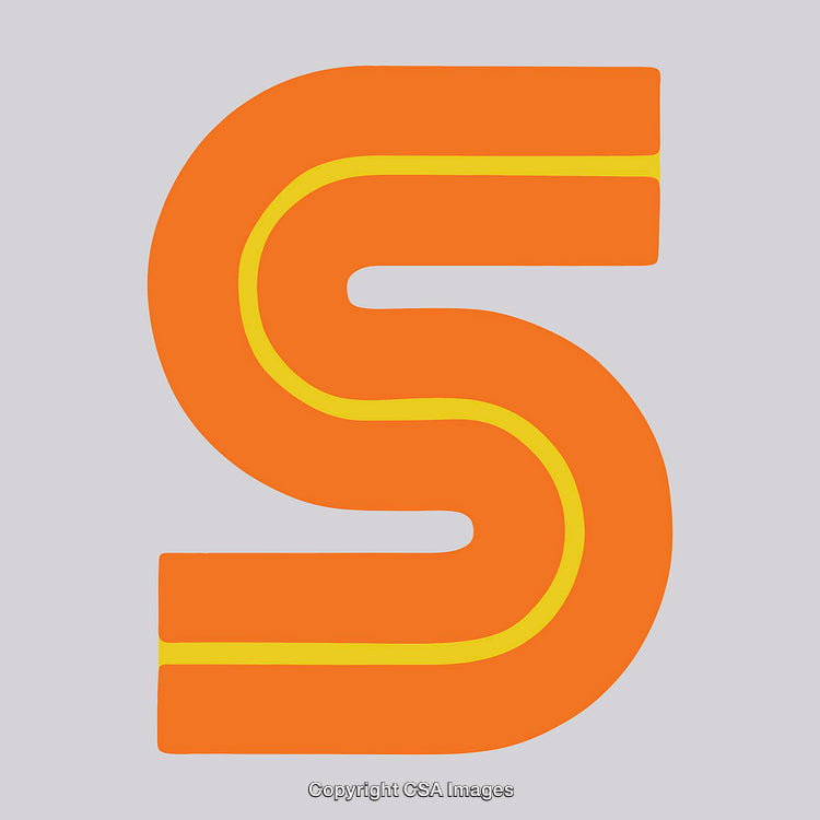 Bold Orange Letter S Design on Light Background