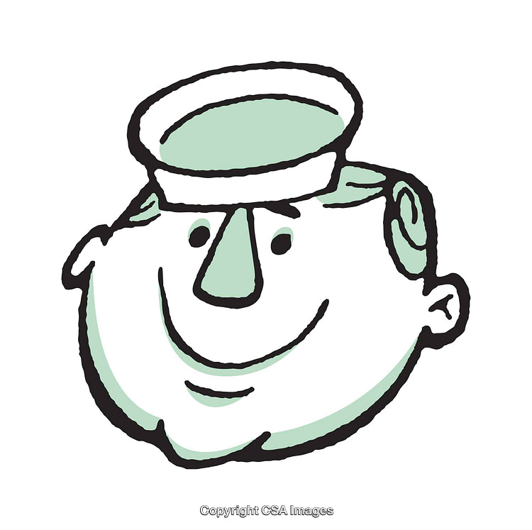Charming Retro Cartoon Sailor Character with a Cheerful Expression