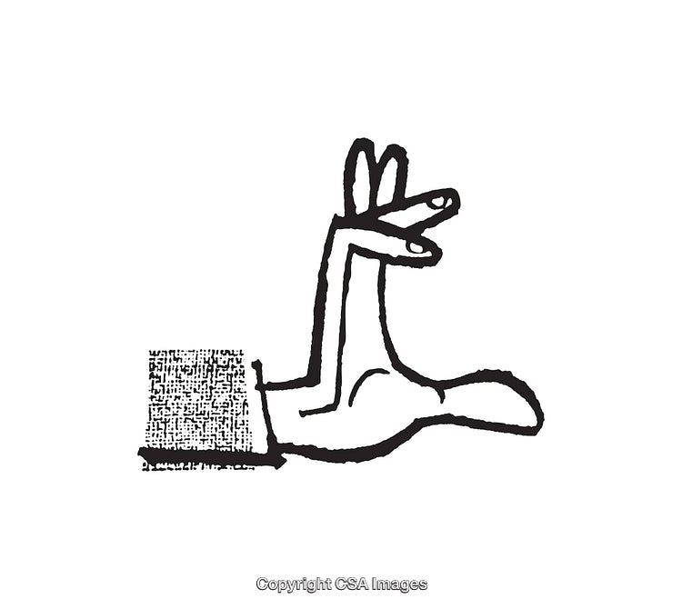 Creative Black And White Hand Shadow Puppet Illustration