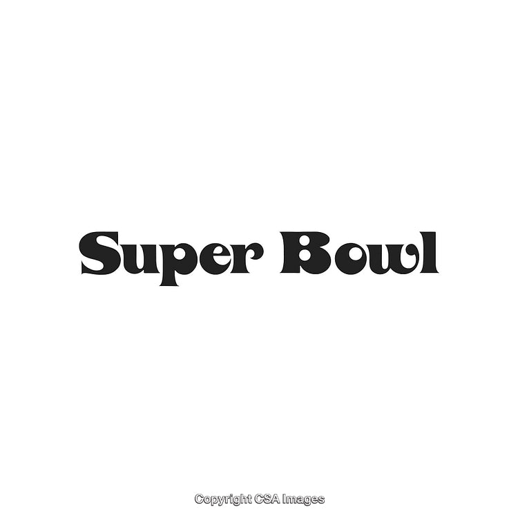 Bold Typography Displaying 'Super Bowl' With Black Font on White Background