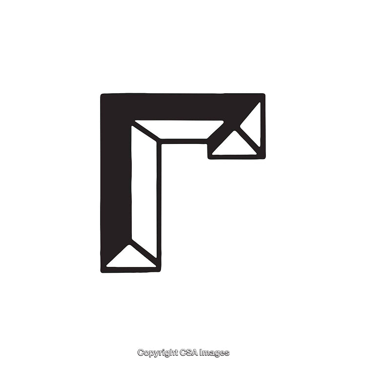 Minimalist Black and White Greek Gamma Symbol Design with Geometric Structure