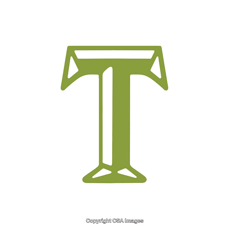 Stylized Green Letter T on a White Background