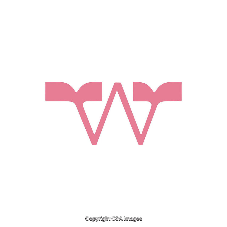 Pink Stylized Letter W Design on a White Background