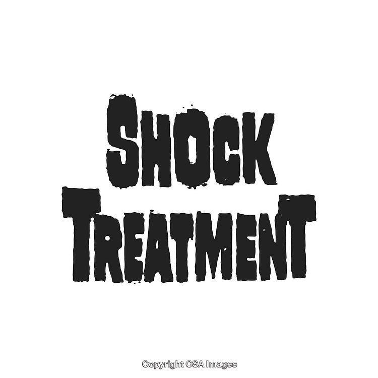 Bold Grungy Text Design Displaying Shock Treatment in Capital Letters