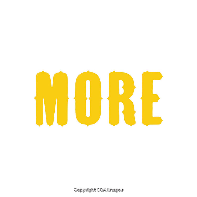Yellow Text Art Featuring the Word 'More' on a White Background