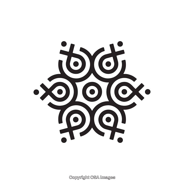 Geometric Black and White Design with Symmetrical Patterns