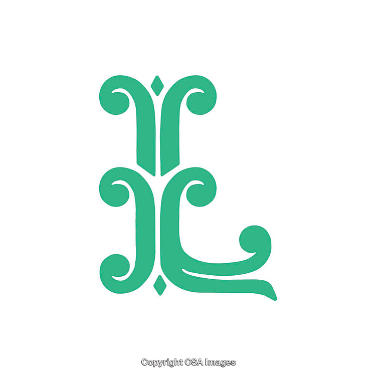 Elegant Ornamental Letter 'L' in Intricate Calligraphic Design