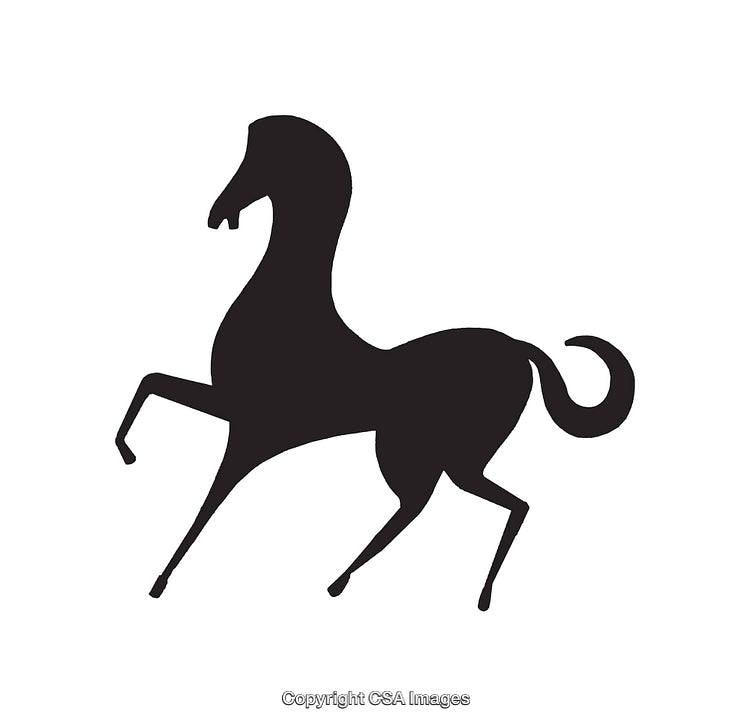 Black And White Silhouette of a Horse In Majestic Pose