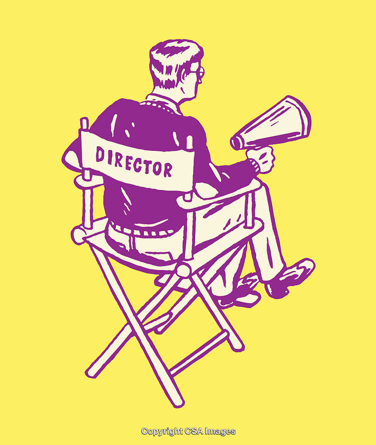 Illustration of a Movie Director on Set With a Megaphone