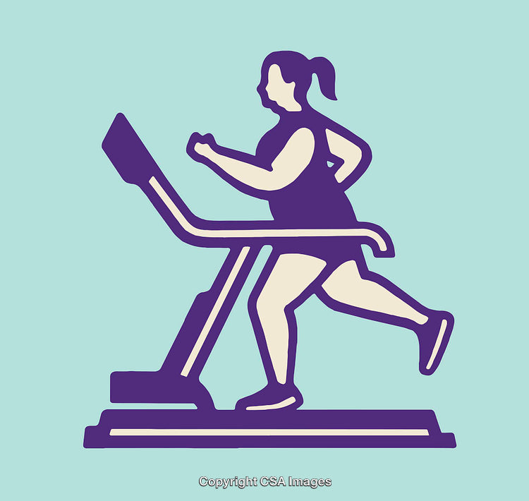 Illustration of a Person Running on a Treadmill for Fitness Activity
