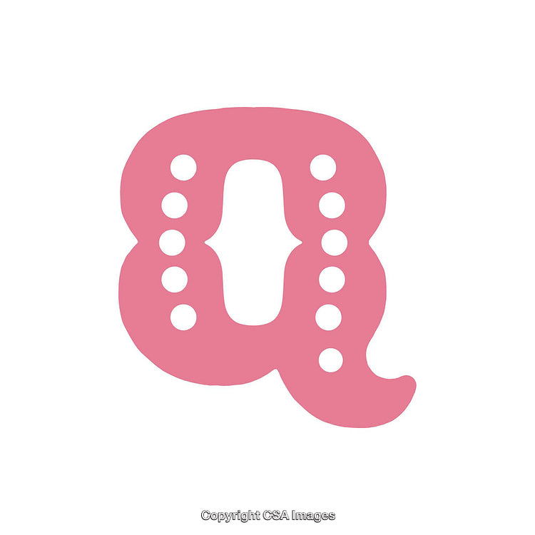 Pink Decorative Letter Q With Abstract Dot Elements