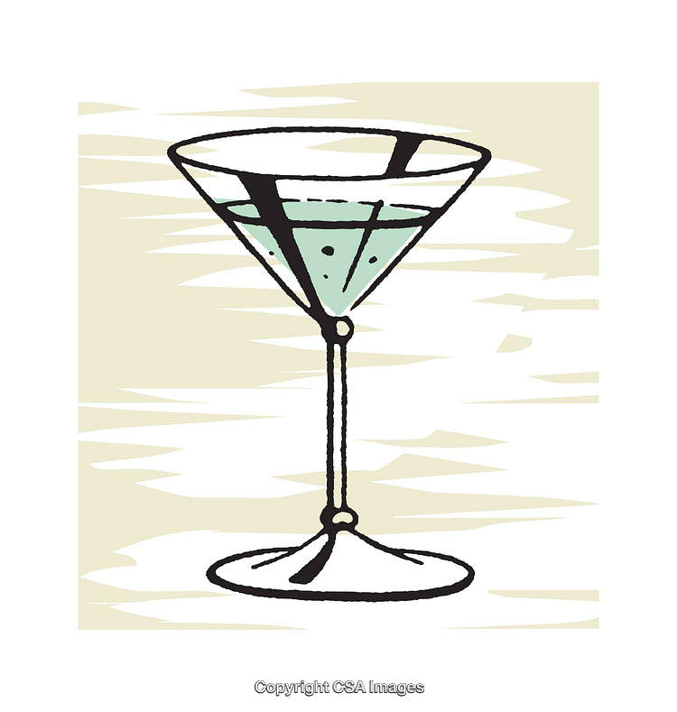 Stylish Martini Glass Illustration with Abstract Pastel Background Design