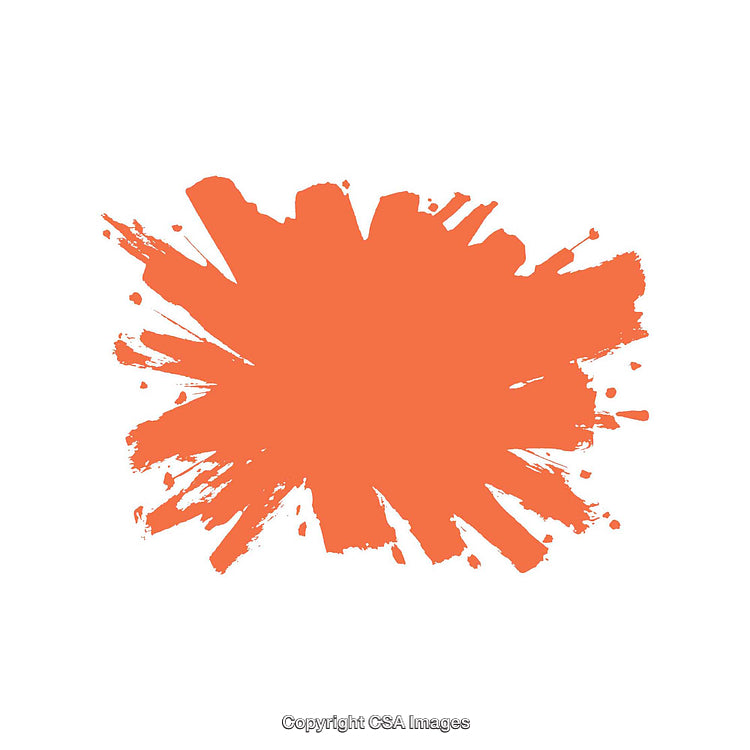 Orange Ink Splash on White Background Representing Creativity and Design Concepts