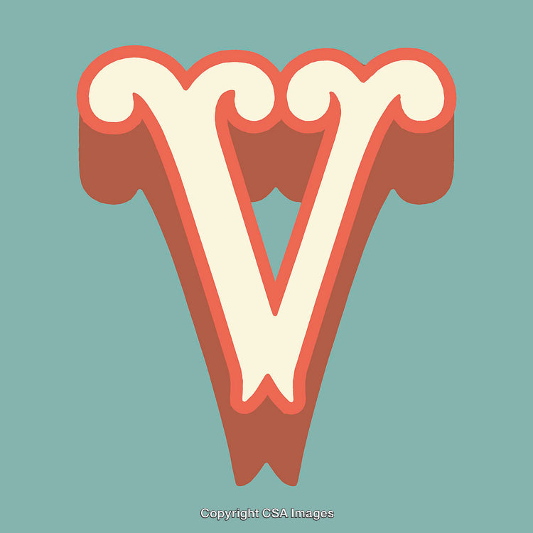 Elegant Artistic Representation of the Letter 'V' in Stylized Design