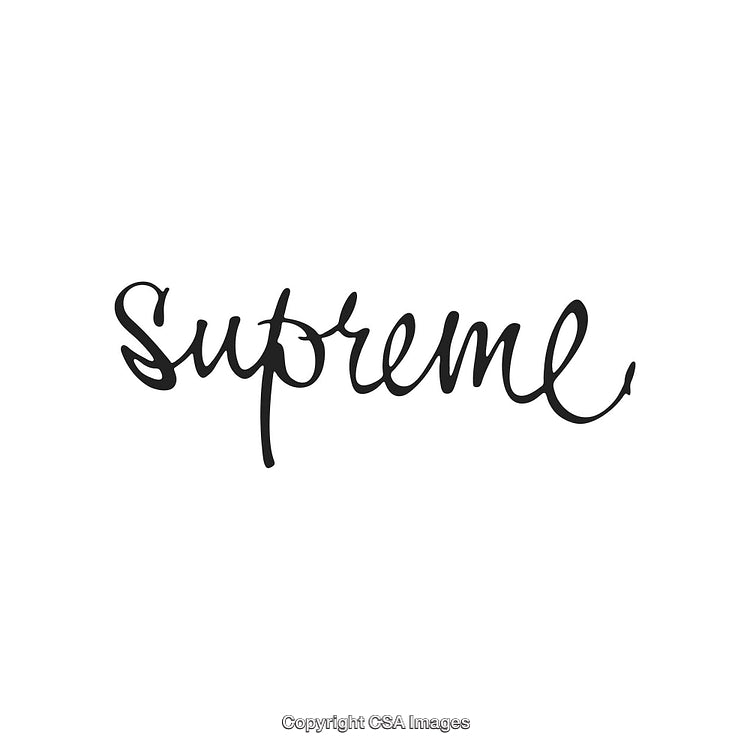 Stylish Handwritten Script Displaying the Word 'Supreme' in Black Ink