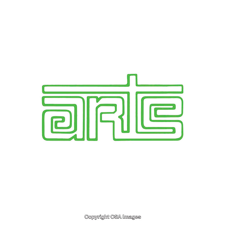 Creative Green Arts Text Design with Stylized Typography