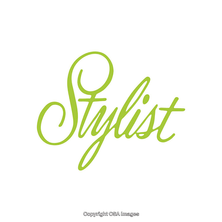 Stylized Green Script Illustration Featuring the Word Stylist