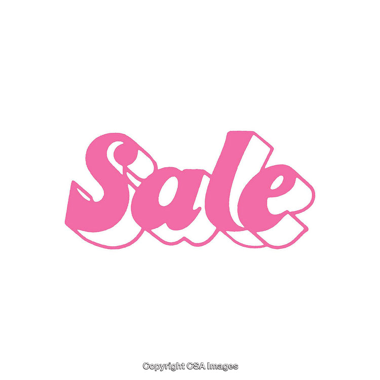 Pink Sale Text Illustration Isolated on a White Background