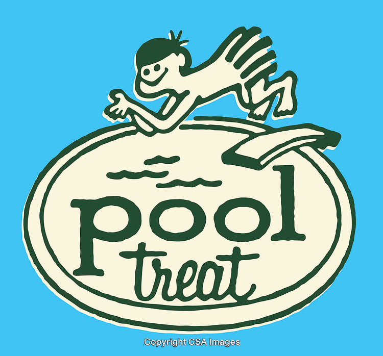 Playful Line Art of a Pool Scene Featuring Fun Graphics