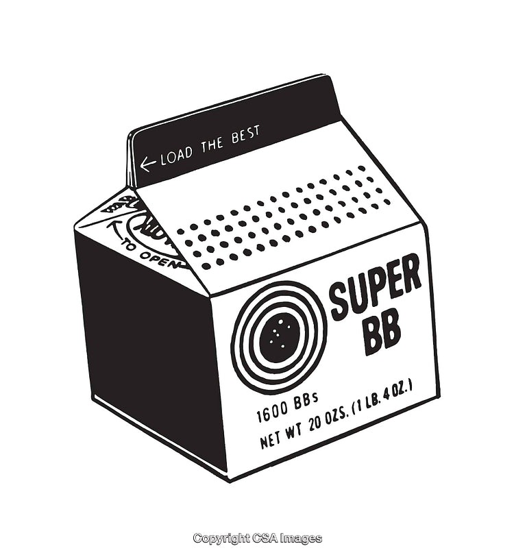 Black and White Line Art Depiction of Packaging Box
