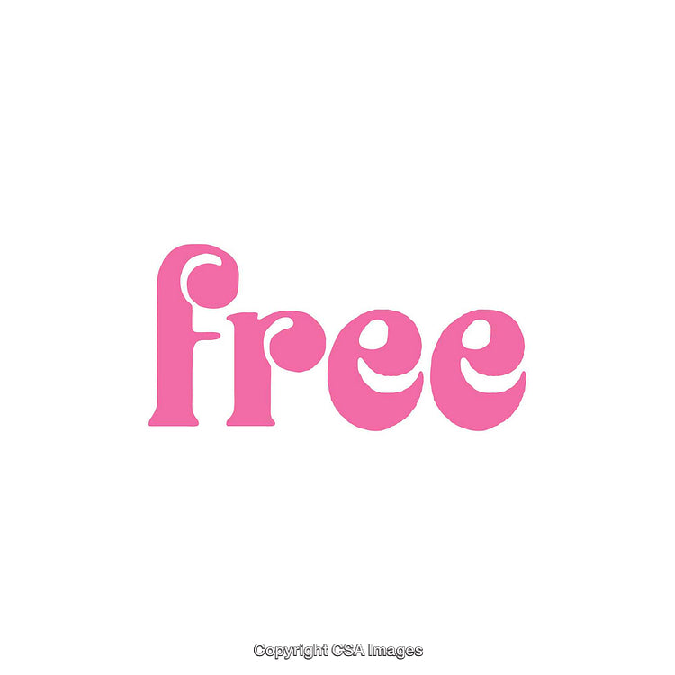 Bold Pink Typography Displaying the Word Free on White Background