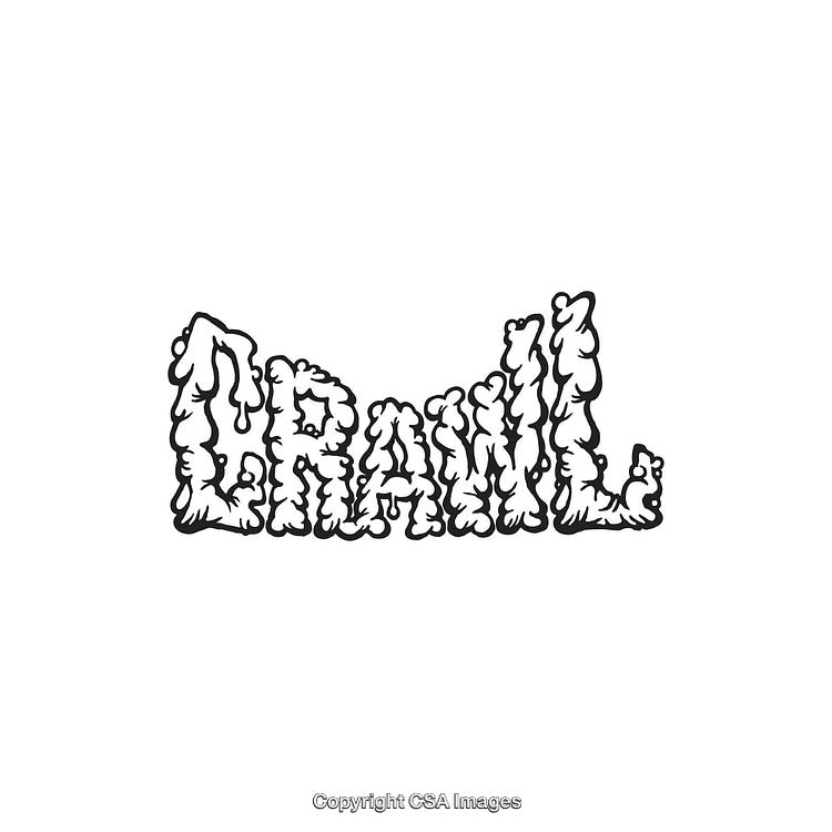 Dynamic Black and White Drip Style Text Artwork for Design Projects