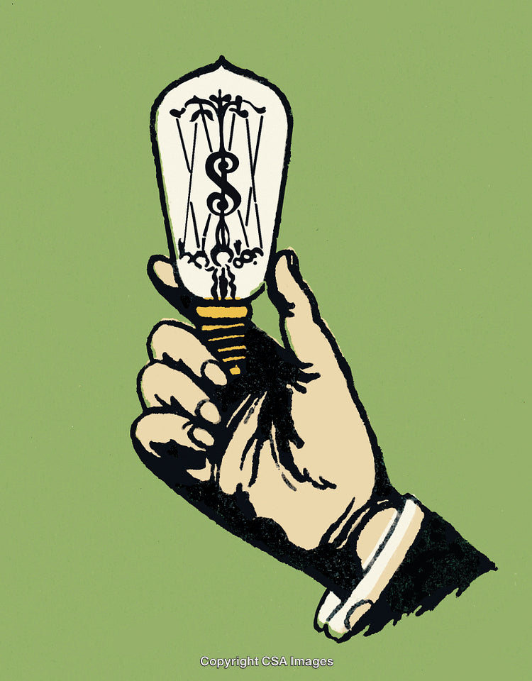 Hand Holding a Light Bulb