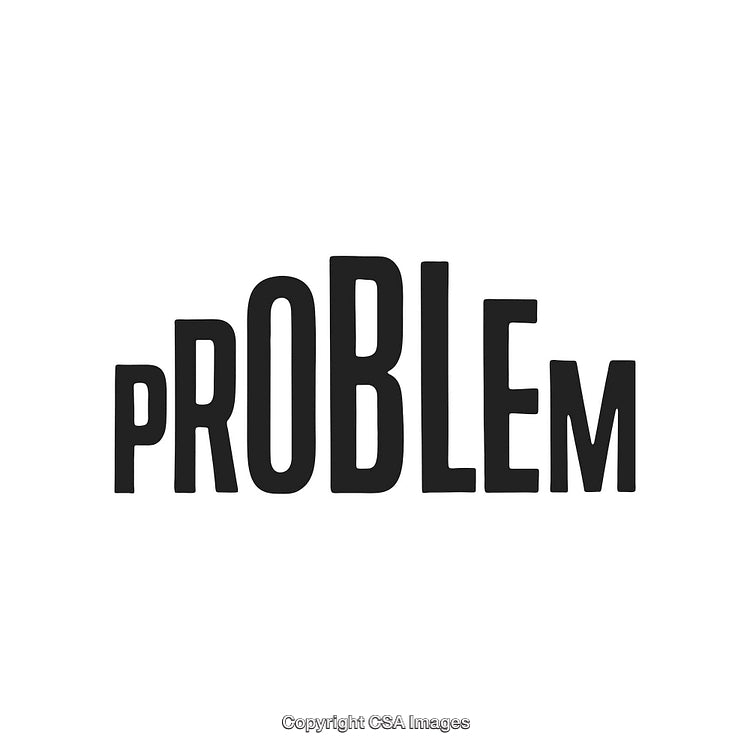 Black Text Design Depicting the Word 'Problem' on a White Background