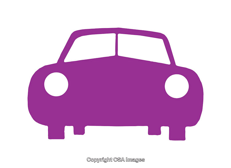 Purple Silhouette of a Car Icon in Minimalist Design Style
