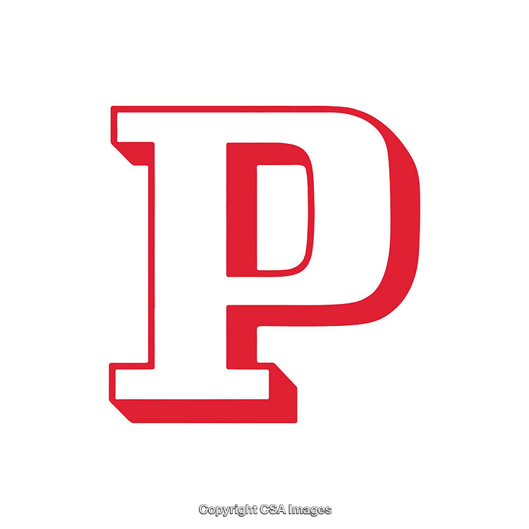 Bold Red Letter P on a Simple White Background Design