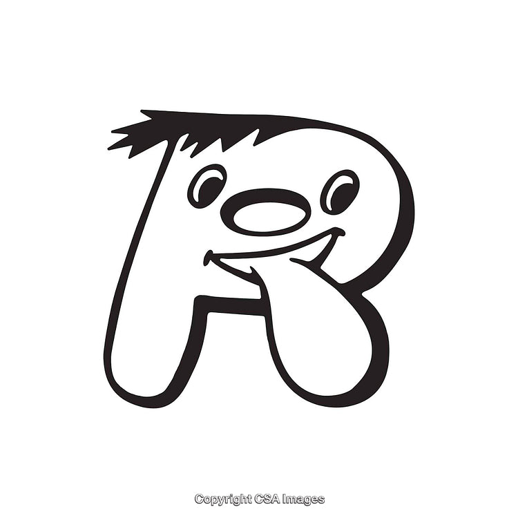 Playful Cartoon Letter R With Expressive Design Elements
