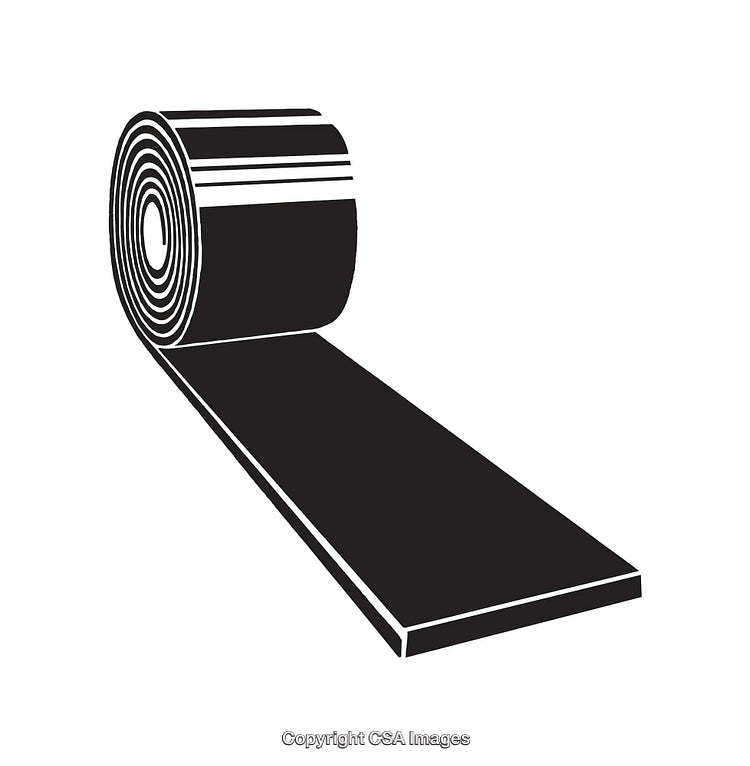 Black and White Line Art of Rolled Tape Illustration