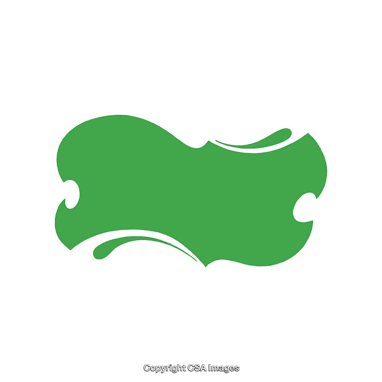 Green Abstract Shape with Smooth Edges on a White Background