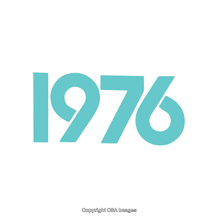 Stylish Retro Typography Design Representing the Year 1976 in Blue