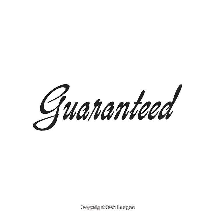 Elegant Script Text With Guaranteed Written in Stylish Calligraphy