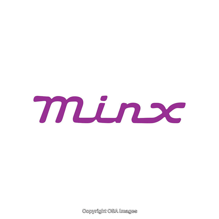 Purple Stylized Minx Text Logo on White Background