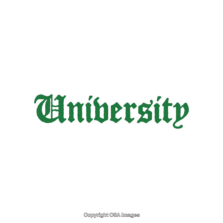 Elegant Green University Typography in Stylized Gothic Font Design