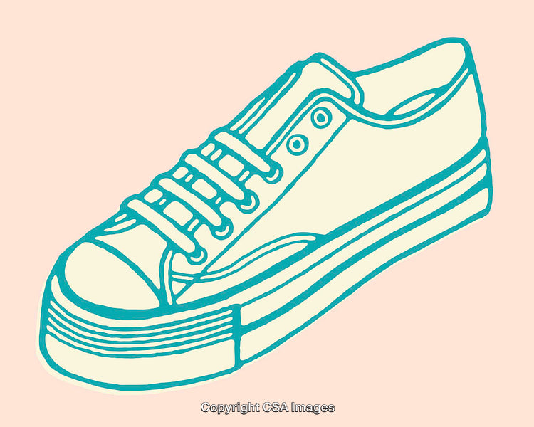 Stylized Line Art Illustration of a Classic Canvas Shoe