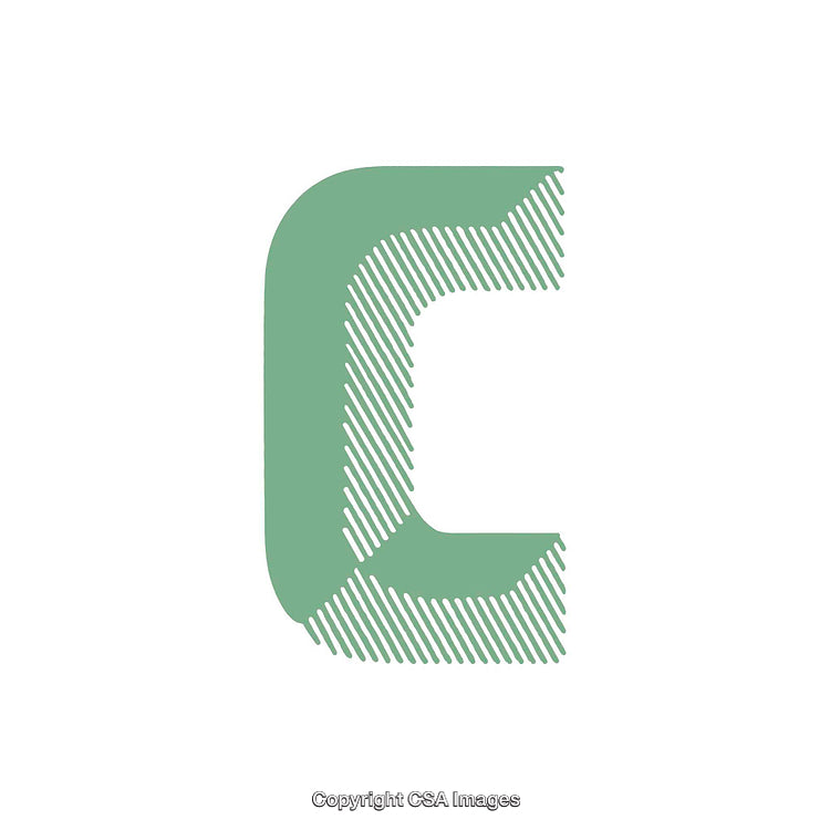Minimalist Design Featuring the Letter C in a Striped Pattern
