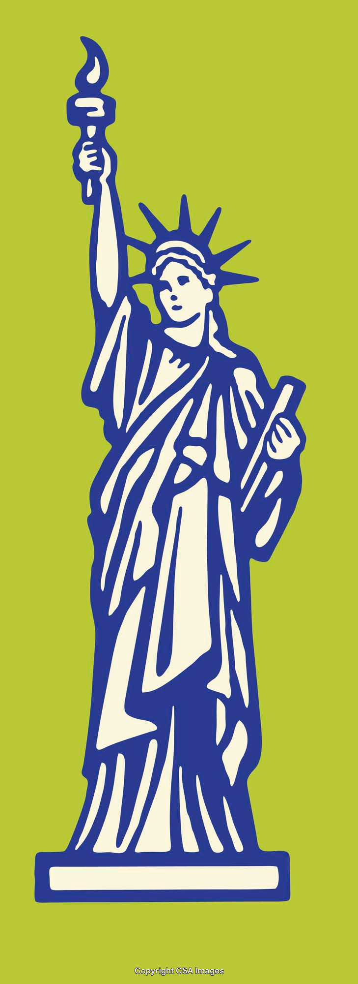 Colorful Artistic Illustration of the Statue of Liberty Silhouette