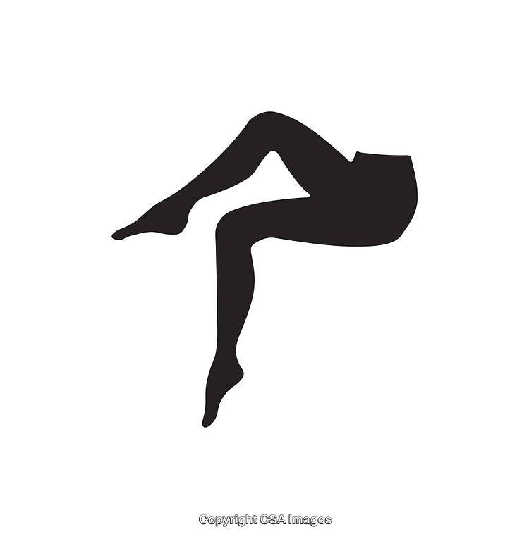 Silhouette Icon of Elegantly Crossed Legs in Black and White