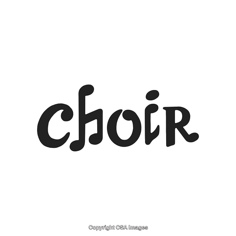 Stylized Choir Typography With Unique Font on Clean White Background